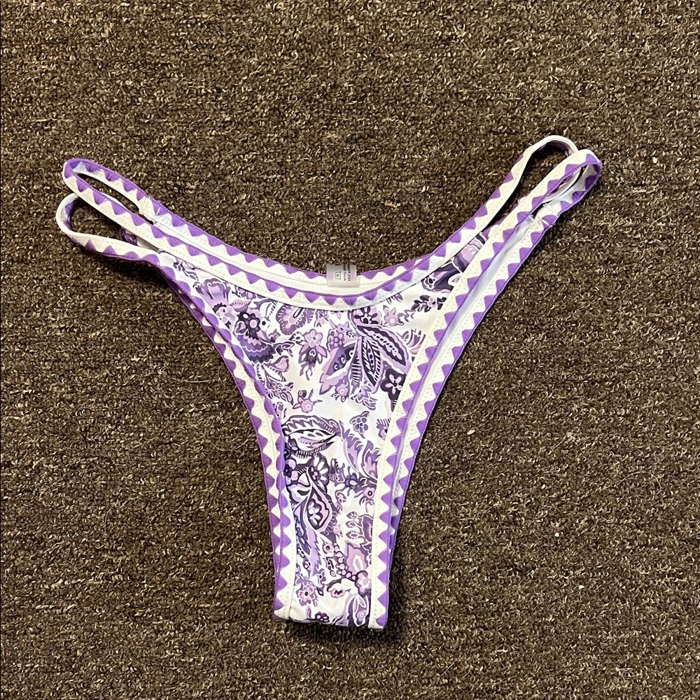 Victoria's Secret Purple and White Paisley Bikini Bottom